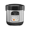 Hamilton Beach Digital Programmable Rice Cooker & Food Steamer, with Slow Hard-Boiled Egg Functions, Egg/Steam Tray, Small & Compact, 6 Cups Cooked (3 Uncooked), Stainless Steel (37524)