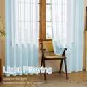 Blue Sheer Curtains 84 Inch Length Semi Voile Sheer Curtains for Boys Bedroom Soft Touch Light Filtering Drapes(Blue, 42 W x 84 L, 2 Panels)