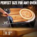 KitchenStar 16-Inch Acacia Wood Pizza Peel Extra Large Wooden Cutting & Serving Board with Handle Natural Oil Finish Ideal Pizza Oven Accessory for Easy Sliding & Prep