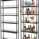 6in 6 Tier Slim Rolling Storage Cart,Mobile Shelving Unit with Wheels