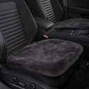 IRIWOOL Genuine Sheepskin Auto Seat Pad, Soft Wool Seat Cover Breathable and Sweat-Wicking Comfort Warm Universal Fit (Front seat Cushion 2pcs & Rear seat Cushion 1pc, Dark Grey)