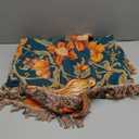 Boho Throw Blanket 50"x60" 100% Cotton Couch Blanket, Breathable Lightweight Spring Decorative Reversible Blankets with Fringe for Sofa Chair Bed Vintage Decor (Dark Teal)