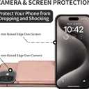 GUERNICA for iPhone 16 Wallet Case with RFID Blocking Card Holder for Women Men, Kickstand Shockproof Phone Case for iPhone 16(6.1"),Rose Gold