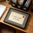 Framed 'It Feels So Good To Be Home' Postcard Wall Art, Vintage Black White Stripe Canvas Print, Rustic Farmhouse Decor for Living Room Bedroom Entryway Guest Room, 24"L x 16"W