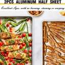 Commercial Quality Baking Sheet Pan Set, Natural Aluminum Cookie Sheet, Umite Chef Warp Resistant Baker's Half Sheet Pan, Large Thick Cookie Tray Pans for Baking, Roasting(2 Pack, 18X13In)