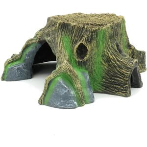 JIHAQUA Resin Large Turtle Tank Accessories Reptile Hideouts Cave Habitat Decor for Gecko Leopard Lizards Toad