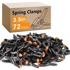 72 Pack 3.5 inch Plastic Spring Clamps, Black Heavy Duty Clips, Backdrop Clips, Plastic Clamps for Crafts, Backdrop Stand, Woodworking, Photography