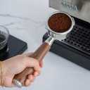 58mm Bottomless Portafilter for Gaggia Classic Pro, Evo, E24 Espresso Machines With Upgraded Walnut Handle and 18-21 Gram Filter Basket