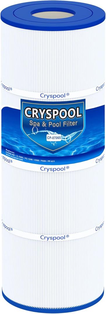 Cryspool 07065 Filter Compatible with CX500-RE, C500, PA50, Ultral-A11, PP-A11, C-7656, FC-1240, 50 Sq. Ft Pool Filter Cartridge, 1 Pack