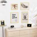 12x16 Picture Frame, Display 12x16 Photo Frames - High Definition Plexiglass - Vertical and Horizontal Display - Wall Hanging or Table Top Frame - Gold, 5 Pack