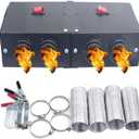 Car Battery Powered Heater,Portable Electric 12 Volt Camping Heaters for UTV and Truck Cab Seat Kit,Auto Vehicle Dash Heater,Windshield Window Defogger Defroster,12V 500W 4 Holes