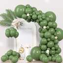 Voircoloria 130pcs Sage Green Balloons Different Sizes 18" 12" 10" 5" Olive Green Balloons for Birthday Graduation Baby Shower Wedding Anniversary New Year Party Decorations