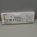 HAITANG 8 Colors Digital Wall Clock, 16.2" Large Digital Clock with Temperature, Date, Auto DST, Night Light, Auto Brightness Dimmer, 24/12-Hour Wall Clock for Living Room Office Classroom Gym (Black)