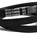 BESTORQ B61 or 5L640 V-Belt, Classic Wrapped Rubber X3 V-Belt, Black, 64" Outside Circumference x .66" Width x .43" Height, Pack of 2