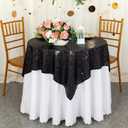 ShinyBeauty Sequin Tablecloth Table Linen Table Cover Table Overlays for Wedding Party Decor Backdrops -1122S (36x36, Black)