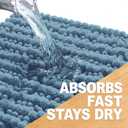 OLANLY Bathroom Rug Mat 34x21, Thick Soft and Absorbent Chenille Bath Mat, Non-Slip Rubber Backing, Machine Washable Quick Dry Bath Rugs for Tub Shower Floor, Home Decor Accessories, Airy Blue