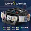 PONNOR N70 Mixed Denomination Money Counter Machine, Value Counting, Cash Counter with Three Displays, UV/MG/IR/MT Counterfeit Detection for Money Counting, Printer Enabled Bill Counter for Business