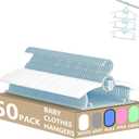 HGYZE Kid Hangers for Closet 50pcs, Blue Infant Clothes Hanger 11-14" Adjustable Plastic Baby Coat Perchas with Bear Hook, Non-Slip Children Outfit Hangars for Boy Toddler Newborn Teen Clothing