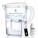 Electric Water Filter Pitcher for Tap and Drinking Water,Long-Life FilterRemoves 99% Lead, BPA-Free, Fits Fridge, for Tap Water Purification (White)
