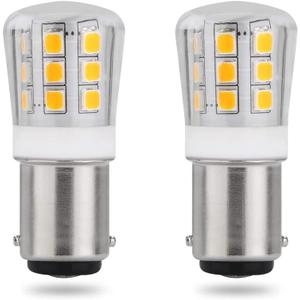 3W AC12V/DC12-24V BA15S Led Light Bulb 1156 1141 Bayonet Base Non-Dimmable Waterproof Lamp CRI80 Soft Warm White Pack of 2