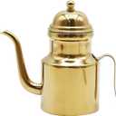 15oz Stainless Olive Oil & Vinegar Dispenser with Non-Slip Handle, Gold