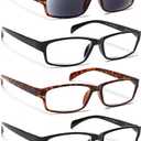JOSCHOO Computer Reading Glasses for Women and Men 6 Pack Blue Light Blocking Spring Hinge Readers (Mix Color-6, 2.25, x)