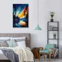 JOOZ Starry Sky Paint by Numbers Kit for Adults with Frame, Adult Paint by Number Kits with Easel, DIY Starry Night Landscape Oil Painting Kit for Home Wall Decor 8x12 Inch