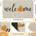 2 x Fall Door Mat Pumpkin Welcome Home Sweet Mat 27.6"  16.5" with Non Slip Rubber Backing for Autumn Thanksgiving Home Entrance Kitchen Door Decoration(Welcome)