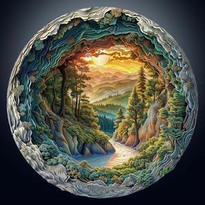 1000 Piece Puzzle for Adults, 3D Visual Cave Forest Jigsaw Puzzles for Adult, 26.6 x 26.6in 1000 Pieces Flat Puzzle, Christmas Birthday Party Home Decor Gifts for Family Friends