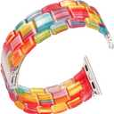 Vamyzji Compatible with Apple Watch Band 41mm 40mm 38mm 42mm 44mm 45mm 46mm 49mm, Light Fashion Resin Tortoise iwatch Band Women for Apple Watch Series 10 Series 9 8 7 6 iWatch SE 5 4 3 2 1, Ultra 2 1