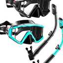 Aegend Snorkeling Gear for Adults Youth Kids, Snorkel Mask with Top Dry Valve - Panoramic View Anti-Leak and Anti-Fog with Mesh Bag for Snorkeling, Scuba Diving, Freediving & Swimming