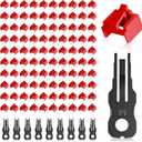 NataLink 100 Pcs RJ45 Port Lock with 10 Key, Locking RJ45 Port/Dust Blocker, RJ45 Dust Cover Cap Female Port Plugs Protector, Compatible RJ45 Port Devices, Red