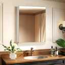 24 x 32 Inch Medicine Cabinet Mirror,Bathroom Mirror Cabinet with Adjustable Shelves,Aluminum Silver Medicine Cabinets for Bathroom,Recessed or Wall Mounted Medicine Cabinets