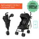 Summer Infant 3Dlite+ Convenience Stroller, Lightweight Umbrella Stroller with Oversized Canopy, Extra-Large Storage and Compact Fold, Black
