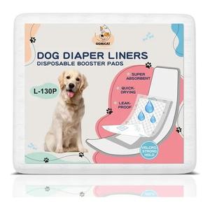 Dog Diapers Liners, 130 Ct, Super Absorbent Booster Pads for Male Dog Wraps and Female Dog Diapers, Lnnovative Hook-and-Loop Tape Design, Super-fit & No Shifting,Large Dog Diaper Pads