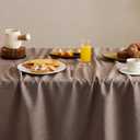 Linen Tablecloth for Rectangle Table, 52x70 Inch Cocoa Brown, Farmhouse Style Brown Tablecloth, Water Resistant Burlap Tablecloths for Dining Table Farmhouse Kitchen