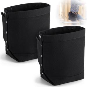 2 Pcs Tool Pouches 5" x 10" x 9", Small Tool Bags Tunnel Connection Utility Pouches for Nuts & Bolts, Double Reinforced Bottom with Belt Strap Connect & Bull Pin Loops for Outdoor Work
