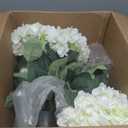 20” Artificial Hydrangea Plants Outdoor in Pots, UV Resistant Faux Hydrangea Bushes for Front Porch, Realistic White Fake Flowers for Patio Garden Entryway Indoor Home Decor, Set of 2 (2)