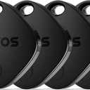 ATUVOS Air Tracker Tags-4 Pack, Bluetooth Luggage Tracker Works with Apple Find My APP (iOS Only, Not for Android), Keys Finder and Item Locator for Luggage, Backpack, Suitcases, Replaceable Battery (Black)