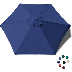 EliteShade USA 7.5FT Replacement Covers 6 Ribs Market Patio Umbrella Canopy Cover (CANOPY ONLY) (Navy Blue)