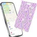 Wallet Tracker Card, Ultra-Slim Smart Card Wallet Tracker (iOS Only), Rechargeable Bluetooth Tracking Card, IP68 Waterproof, Key Finder for Keys, Luggage, Purse, Laptop, Passports (Purple)