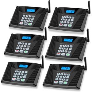 Intercoms Wireless for Home, Upgraded 5300ft Intercom 9 Channel 2 Code, Full Duplex Hands Free Talk Wireless Intercom System for Home Elderly Office with Auto Answer(6Packs, Black)