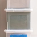 IRIS USA File Box, Plastic File Organizer with Lids for Letter/Legal File, Portable Document Box For Moving, Storage Bin with Durable and Secure Lid, Stackable Nestable BPA-Free, Clear 35 Qt. 4 Pack