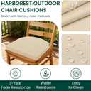 HARBOREST Outdoor Chair Cushions Set of 6, Water Resistant Patio Chair Cushions with Ties, Outdoor Seat Cushions for Patio Furniture, 17"x16"x2", Beige