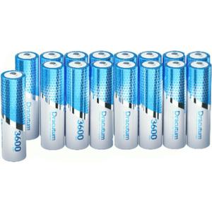 3600mWh Rechargeable Lithium AA Batteries, 16 Pack Long Lasting 1.5V AA Li-ion Rechargeable Batteries for Blink Camera, Flashlight, Microphone, Clocks,Remote Control and More