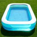 Kids Splash Pool Inflatable 120x72 Inch Rectangular, Extra Large BPA-Free PVC Family Pool ASTM Certified with Easy Drain for Ages 3-12, Thickened Anti-Burst Backyard Summer Pool