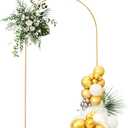 6.6x3.3ft Gold Metal Wedding Arch Stand, U-Shaped Backdrop Frame for Ceremony, Tool-Free Assembly Balloon Arch Kit, Heavy Duty Door Arched Trellis for Bridal Shower, Garden Entrance & Photo Booth