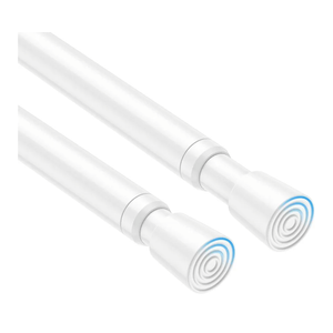 2 Pack Spring Tension Curtain Rod 32.5 to 58 inch Adjustable Curtain Rods No Drilling Spring Loaded Curtain Rods for Windows Doors, White