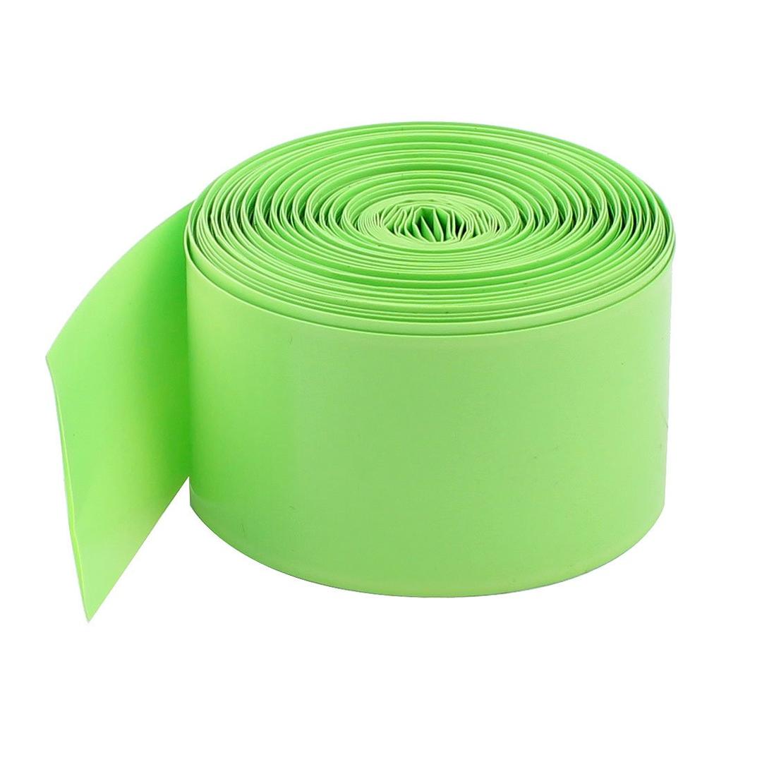 uxcell 33Ft 10Meter 29.5mm Flat Width Light Green PVC Heat Shrinkable Tubing Heat shrink Wrap Sleeve Cover for 1 x 18650 Battery