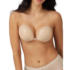 Niidor Strapless Adhesive Bra Ultra Light Sticky Push Up Bra for Wedding Dress